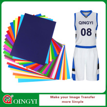 Qingyi wholesale high quality 22 colors a4 heat transfer vinyl for t shirts